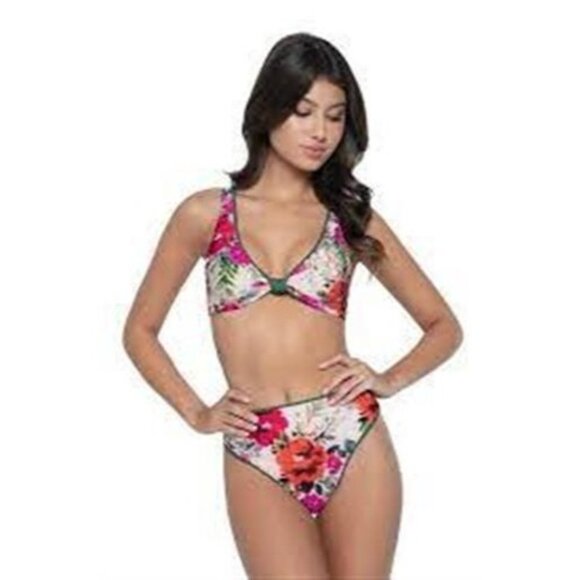 NWT Pilyq Hillary M Emerald Reversible High-Waisted Bikini Swim Bottom 116052 - Picture 3 of 3